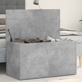 Baúl almacenaje madera contrachapada gris hormigón 84x42x46 cm en Baúles de almacenamiento | Comprar online en Foru.es