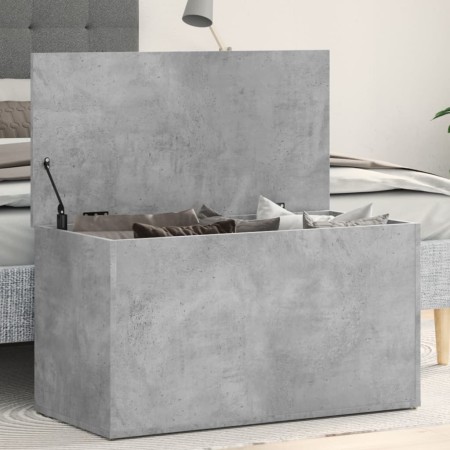 Baúl almacenaje madera contrachapada gris hormigón 84x42x46 cm en Baúles de almacenamiento | Comprar online en Foru.es