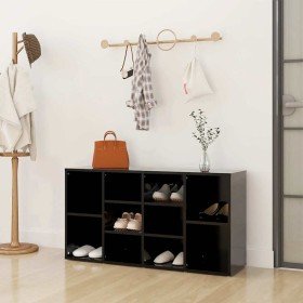 Banco zapatero de madera contrachapada negro 103x30x55 cm en Zapateros y organizadores de calzado | Comprar online en Foru.es