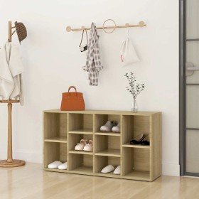 Banco zapatero contrachapada color roble 103x30x55 cm en Zapateros y organizadores de calzado | Comprar online en Foru.es