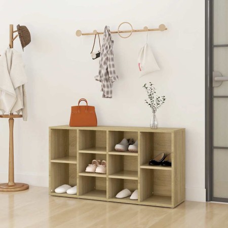 Banco zapatero contrachapada color roble 103x30x55 cm en Zapateros y organizadores de calzado | Comprar online en Foru.es