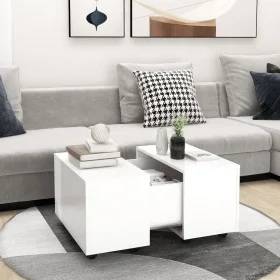 Mesa de centro madera contrachapada blanco 60x60x38 cm de vidaXL, Mesas de centro - Ref: Foro24-806858, Precio: 62,64 €, Desc...