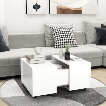 Mesa de centro madera contrachapada blanco 60x60x38 cm de vidaXL, Mesas de centro - Ref: Foro24-806858, Precio: 62,64 €, Desc...
