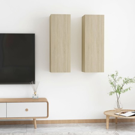 Muebles de TV 2 uds madera contrachapada roble 30,5x30x90 cm en Muebles TV | Comprar online en Foru.es