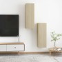 Muebles de TV 2 uds madera contrachapada roble 30,5x30x90 cm en Muebles TV | Comprar online en Foru.es