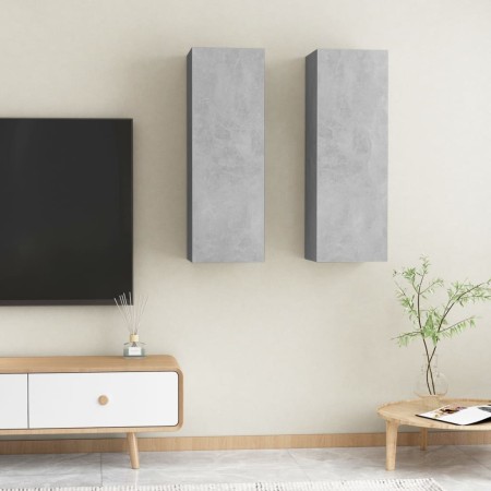 Muebles para TV 2 uds contrachapada gris hormigón 30,5x30x90 cm en Muebles TV | Comprar online en Foru.es