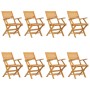 Sillas de jardín plegables 8 uds madera maciza teca 55x62x90 cm de vidaXL, Sillas de jardín - Ref: Foro24-3155069, Precio: 57...