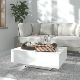 Mesa de centro madera contrachapada blanco brillo 85x55x31 cm en Mesas de centro | Comprar online en Foru.es