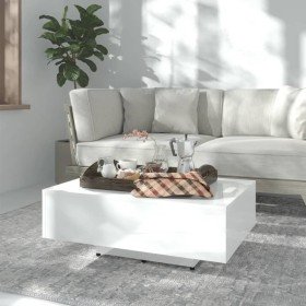Mesa de centro madera contrachapada blanco brillo 85x55x31 cm en Mesas de centro | Comprar online en Foru.es