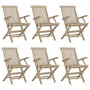 Sillas de jardín plegables 6 uds madera maciza teca 56x61x89 cm de vidaXL, Sillas de jardín - Ref: Foro24-3155071, Precio: 52...