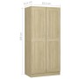 Armario de madera contrachapada color roble 82,5x51,5x180 cm en Armarios roperos | Comprar online en Foru.es