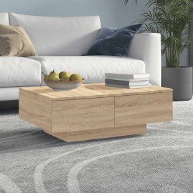 Mesa de centro madera contrachapada color roble 90x60x31 cm en Mesas de centro | Comprar online en Foru.es