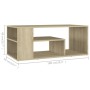 Mesa de centro madera contrachapada roble Sonoma 100x50x40 cm de vidaXL, Mesas de centro - Ref: Foro24-806924, Precio: 56,24 ...