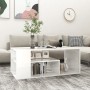 Mesa de centro madera contrachapada blanco brillo 100x50x40 cm de vidaXL, Mesas de centro - Ref: Foro24-806927, Precio: 62,86...