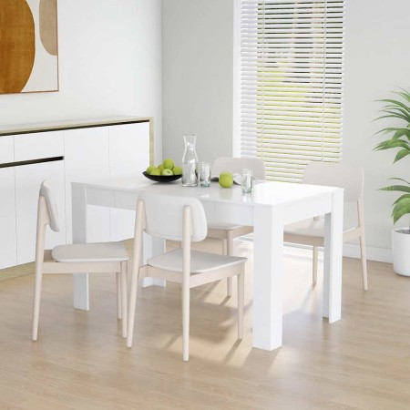 Mesa de comedor de madera contrachapada blanco 140x74,5x76 cm en Mesas de comedor | Comprar online en Foru.es