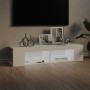 Mueble de TV con luces LED blanco 135x39x30 cm en Muebles TV | Comprar online en Foru.es
