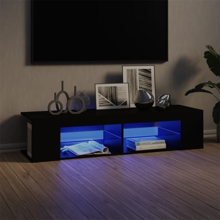 Mueble de TV con luces LED negro 135x39x30 cm en Muebles TV | Comprar online en Foru.es