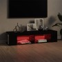 Mueble de TV con luces LED negro 135x39x30 cm en Muebles TV | Comprar online en Foru.es