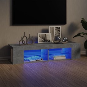 Mueble de TV con luces LED gris hormigón 135x39x30 cm en Muebles TV | Comprar online en Foru.es