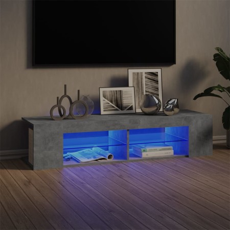 Mueble de TV con luces LED gris hormigón 135x39x30 cm en Muebles TV | Comprar online en Foru.es