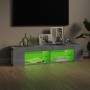 Mueble de TV con luces LED gris hormigón 135x39x30 cm en Muebles TV | Comprar online en Foru.es