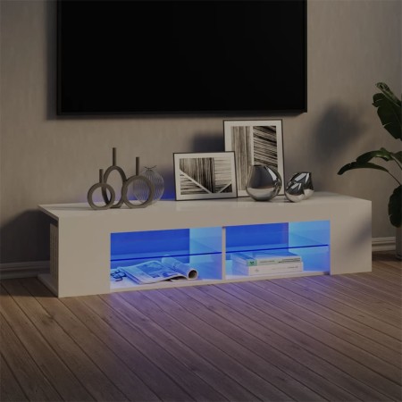 Mueble de TV con luces LED blanco brillante 135x39x30 cm en Muebles TV | Comprar online en Foru.es