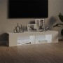 Mueble de TV con luces LED blanco brillante 135x39x30 cm en Muebles TV | Comprar online en Foru.es