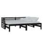 Sofá cama extraíble madera maciza de pino negro 2x(90x200) cm de vidaXL, Camas y somieres - Ref: Foro24-806969, Precio: 212,5...