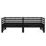 Sofá cama extraíble madera maciza de pino negro 2x(90x200) cm de vidaXL, Camas y somieres - Ref: Foro24-806969, Precio: 212,5...