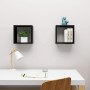 Estante cubo pared 2 uds negro 30x15x30 cm de vidaXL, Estantes y estanterías - Ref: Foro24-807001, Precio: 23,87 €, Descuento: %