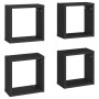 Estante cubo pared 4 uds negro 30x15x30 cm de vidaXL, Estantes y estanterías - Ref: Foro24-807002, Precio: 40,54 €, Descuento: %