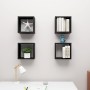 Estante cubo pared 4 uds negro 30x15x30 cm de vidaXL, Estantes y estanterías - Ref: Foro24-807002, Precio: 40,54 €, Descuento: %