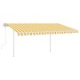 Toldo manual retráctil con postes amarillo y blanco 4,5x3 m en Toldos | Comprar online en Foru.es