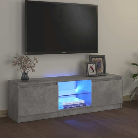 Mueble de TV con luces LED gris hormigón 120x30x36 cm en Muebles TV | Comprar online en Foru.es