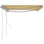 Toldo manual retráctil con postes amarillo y blanco 4,5x3 m en Toldos | Comprar online en Foru.es