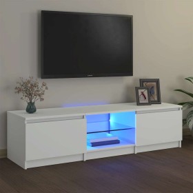 Mueble para TV con luces LED blanco 140x40x36 cm en Muebles TV | Comprar online en Foru.es