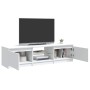 Mueble para TV con luces LED blanco 140x40x36 cm en Muebles TV | Comprar online en Foru.es