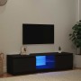 Mueble para TV con luces LED negro 140x40x36 cm en Muebles TV | Comprar online en Foru.es