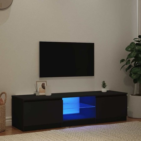Mueble para TV con luces LED negro 140x40x36 cm en Muebles TV | Comprar online en Foru.es