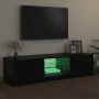 Mueble para TV con luces LED negro 140x40x36 cm en Muebles TV | Comprar online en Foru.es