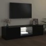 Mueble para TV con luces LED negro 140x40x36 cm en Muebles TV | Comprar online en Foru.es