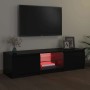 Mueble para TV con luces LED negro 140x40x36 cm en Muebles TV | Comprar online en Foru.es