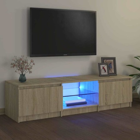 Armario TV con luces LED roble Sonoma 140x40x36 cm en Muebles TV | Comprar online en Foru.es