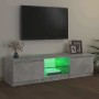 Mueble de TV con luces LED gris hormigón 140x40x36 cm en Muebles TV | Comprar online en Foru.es