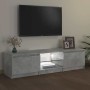 Mueble de TV con luces LED gris hormigón 140x40x36 cm en Muebles TV | Comprar online en Foru.es