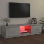 Mueble de TV con luces LED gris hormigón 140x40x36 cm en Muebles TV | Comprar online en Foru.es