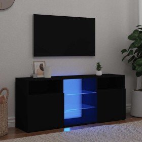 Mueble de TV con luces LED negro 120x30x50 cm en Muebles TV | Comprar online en Foru.es
