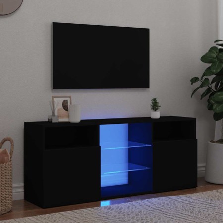Mueble de TV con luces LED negro 120x30x50 cm en Muebles TV | Comprar online en Foru.es