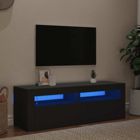 Mueble de TV con luces LED negro 120x35x40 cm en Muebles TV | Comprar online en Foru.es