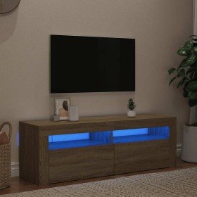 Mueble de TV con luces LED roble Sonoma 120x35x40 cm en Muebles TV | Comprar online en Foru.es